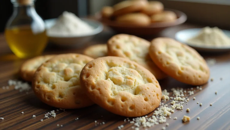 A batch of golden brown Cookie Recipe No Butter, cooling on a wire rack with a rustic kitchen background.